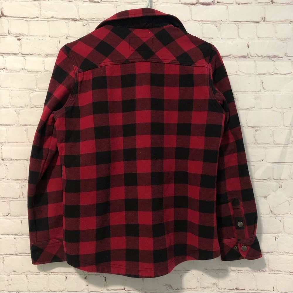 Orvis Fleece Lined Flannel Red and Black Shirt Jacket Women's Sz Small - Picture 9 of 9